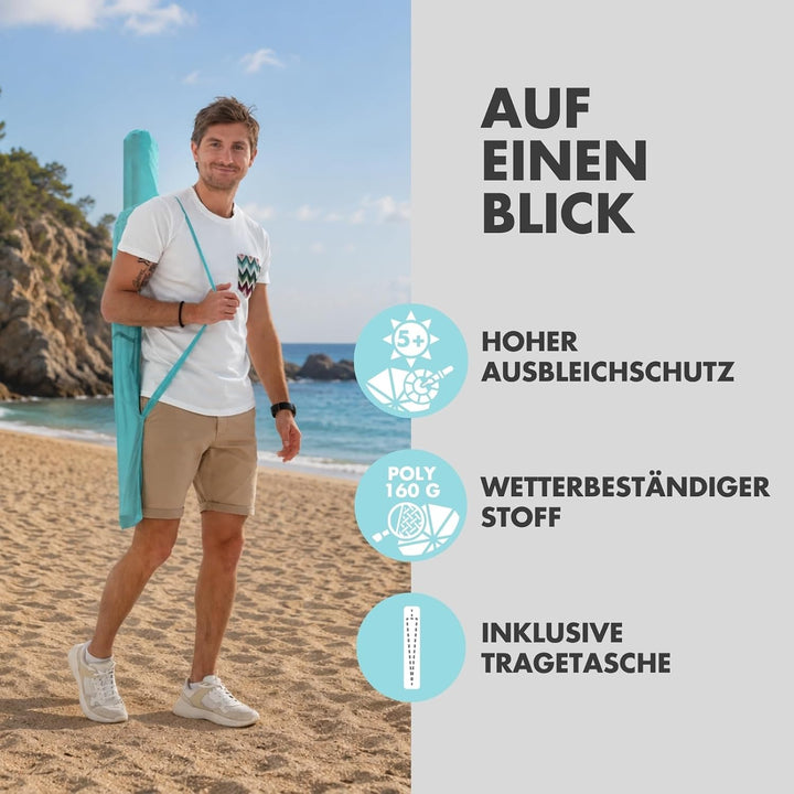 derby Strandschirm Mittelmast, hellblau