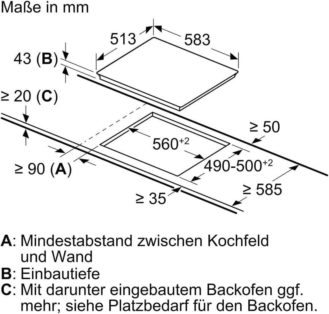 Bosch NKN645GA2E Glaskeramikkochfeld herdgebunden