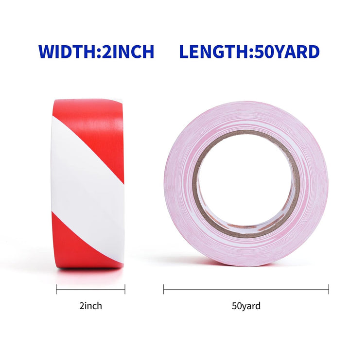 TAPEBEAR Absperrband Warnklebeband Rot und Weiss Flatterband Warnband Gefahr Warnung PVC Selbstklebe