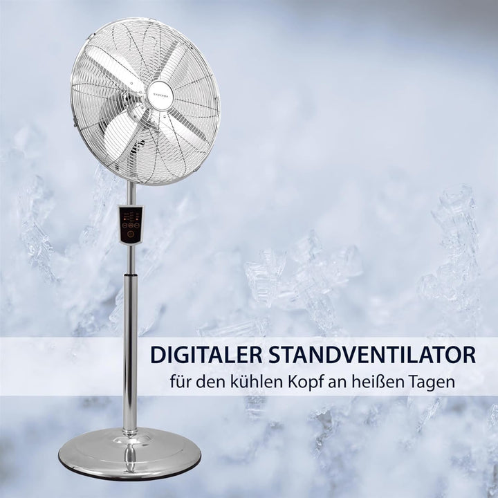 Syntrox Edelstahl Ventilator Plinkad | Standventilator | Bodenventilator | Lüfter, Leis, mit Zeitsch