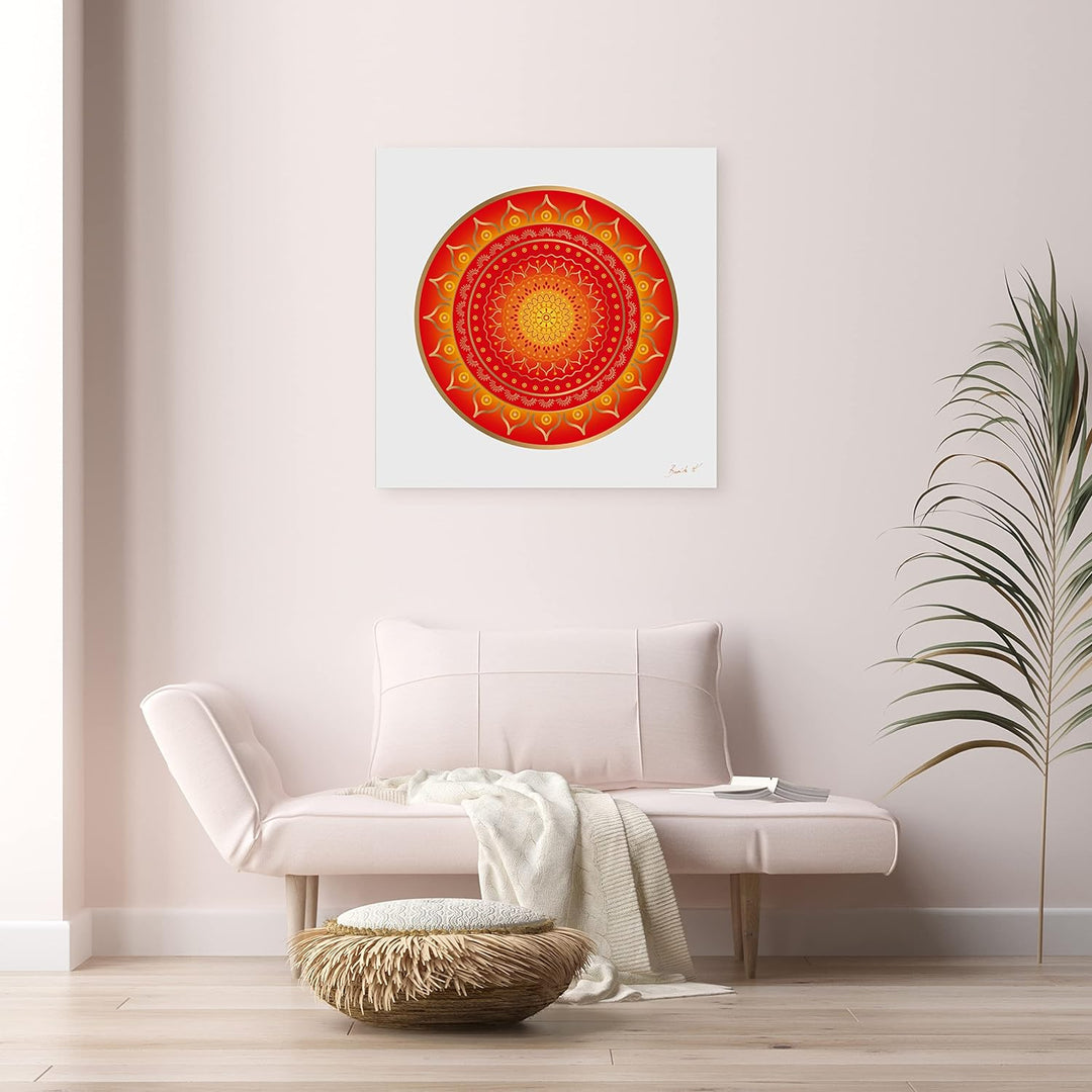 ideenNest | Linie Gea, Acrylglasbild (70 x 70 cm), Wandbild gross, Tiefenmandala, Balsam für deine P