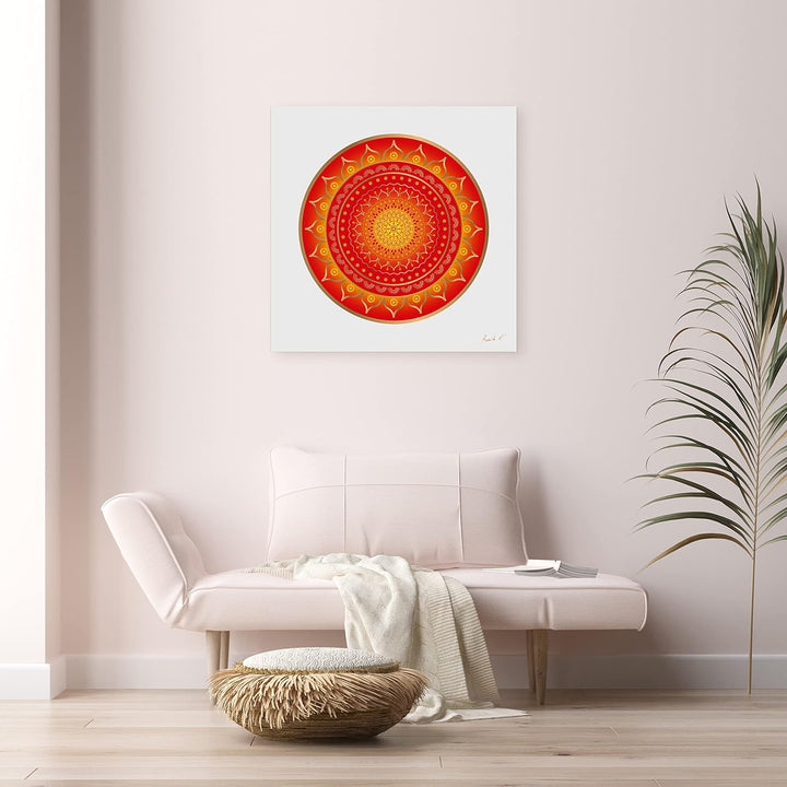 ideenNest | Linie Gea, Acrylglasbild (70 x 70 cm), Wandbild gross, Tiefenmandala, Balsam für deine P