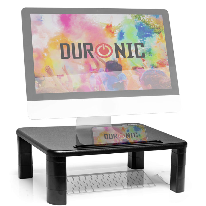 Duronic DM055 Monitorständer 40×28 cm – höhenverstellbarer Bildschirmständer 4–15 cm mit Handyhalter