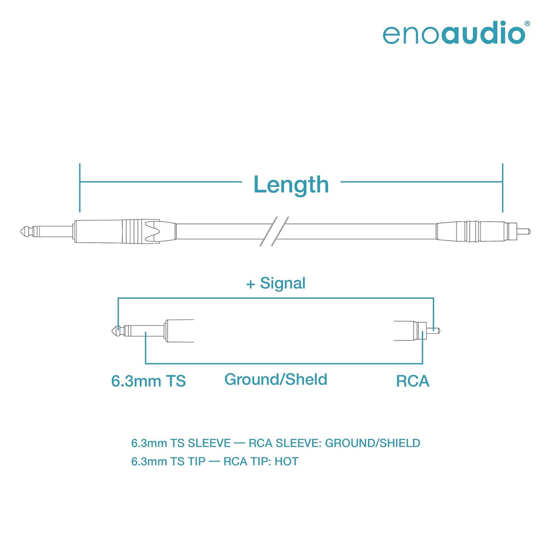 enoaudio Mogami 2534 Quad Stereo Paar (L,R) Audio Kabel | Neutrik Gold Cinch RCA - 6,3mm TS klinke |