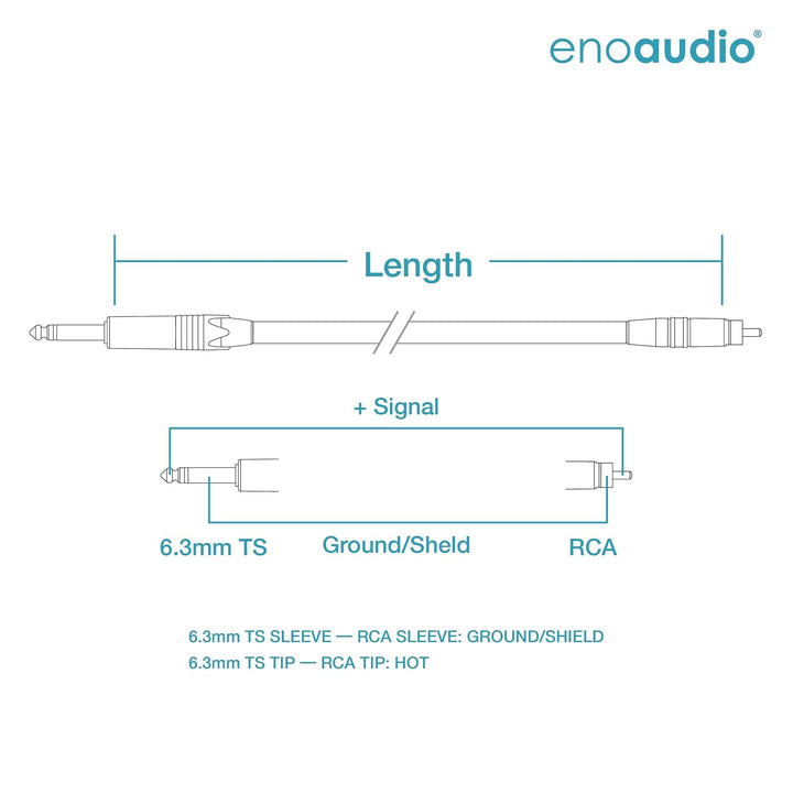 enoaudio Mogami 2534 Quad Professionel Studio Kabel | Neutrik Gold Cinch RCA - 6,3mm TS klinke | HiF