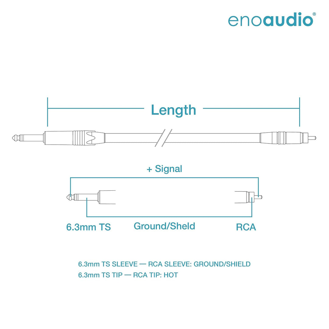 enoaudio Mogami 2534 Quad Professionel Studio Kabel | Neutrik Gold Cinch RCA - 6,3mm TS klinke | HiF