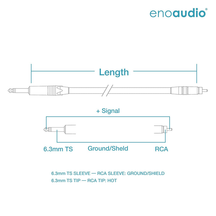 enoaudio Mogami 2534 Quad Professionel Studio Kabel | Neutrik Gold Cinch RCA - 6,3mm TS klinke | HiF