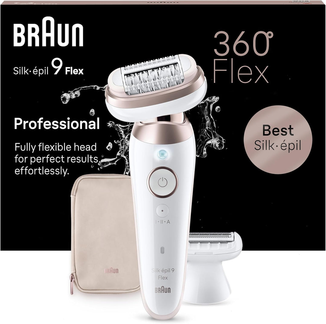 Braun Silk-épil 9 Flex, Epilierer Damen / Haarentferner für langanhaltende Haarentfernung, Ladyshave