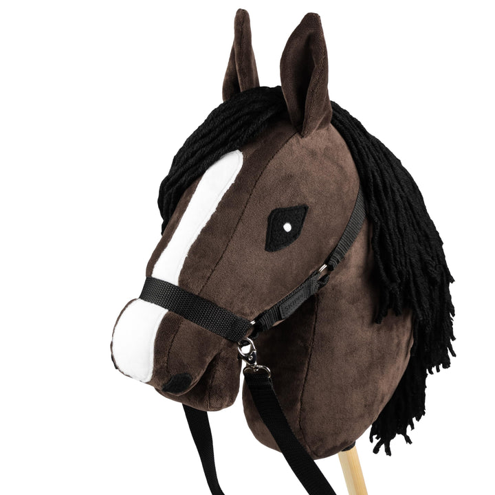 SKIPPI Hobby Horse Braunes, Grosses Steckenpferd A3, Hobby Horse mit einem Halfter und Zügeln im Set