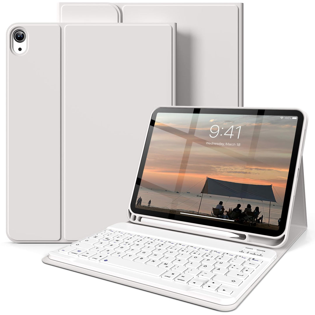 Hülle mit Tastatur für iPad A16 11. /10.Generation 11/10,9 Zoll 2025/2022, Magnetisches Anti-Detach