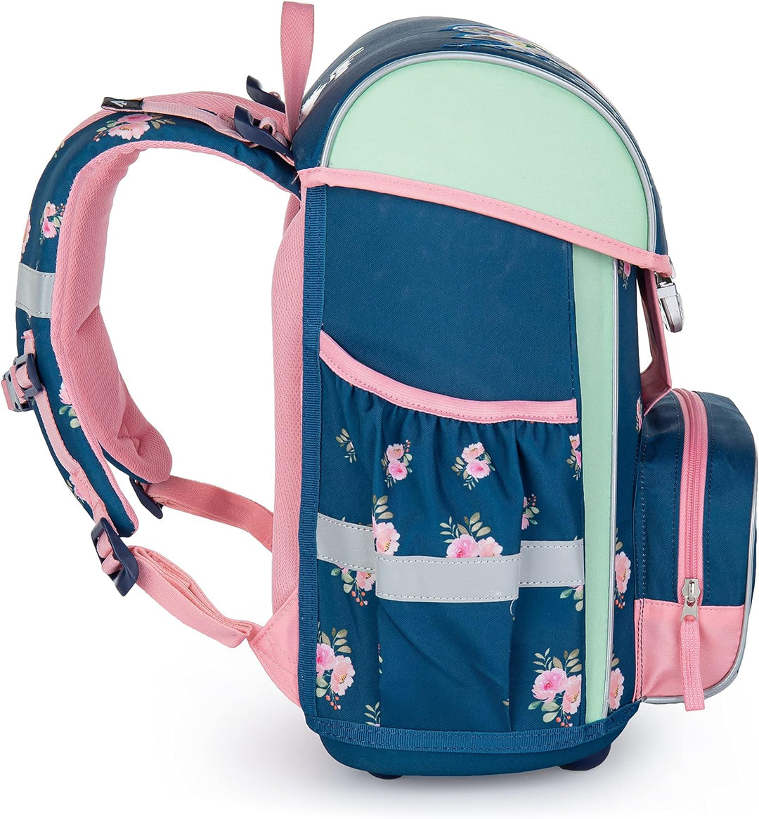 SCOOLSTAR Schulranzen Einhorn Mädchen 1 Klasse Tornister Schulrucksack Schultasche SET 3 teilig inkl