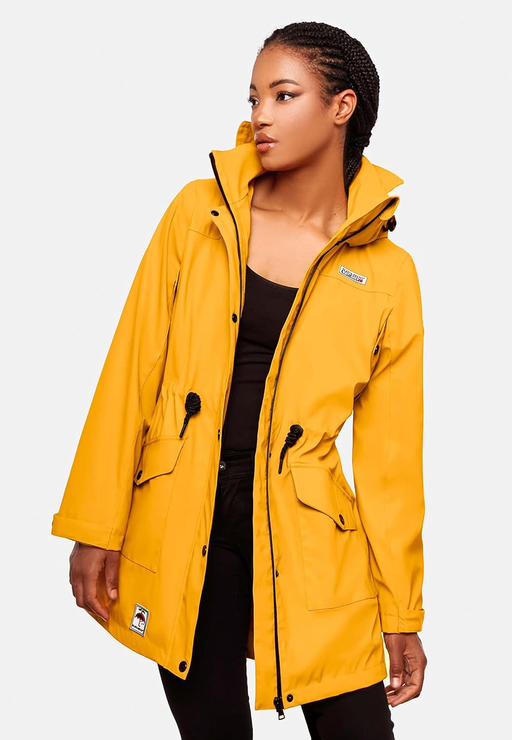 Navahoo Damen wasserdichter gefütterter Regenmantel Deike XS Amber Yellow, XS Amber Yellow