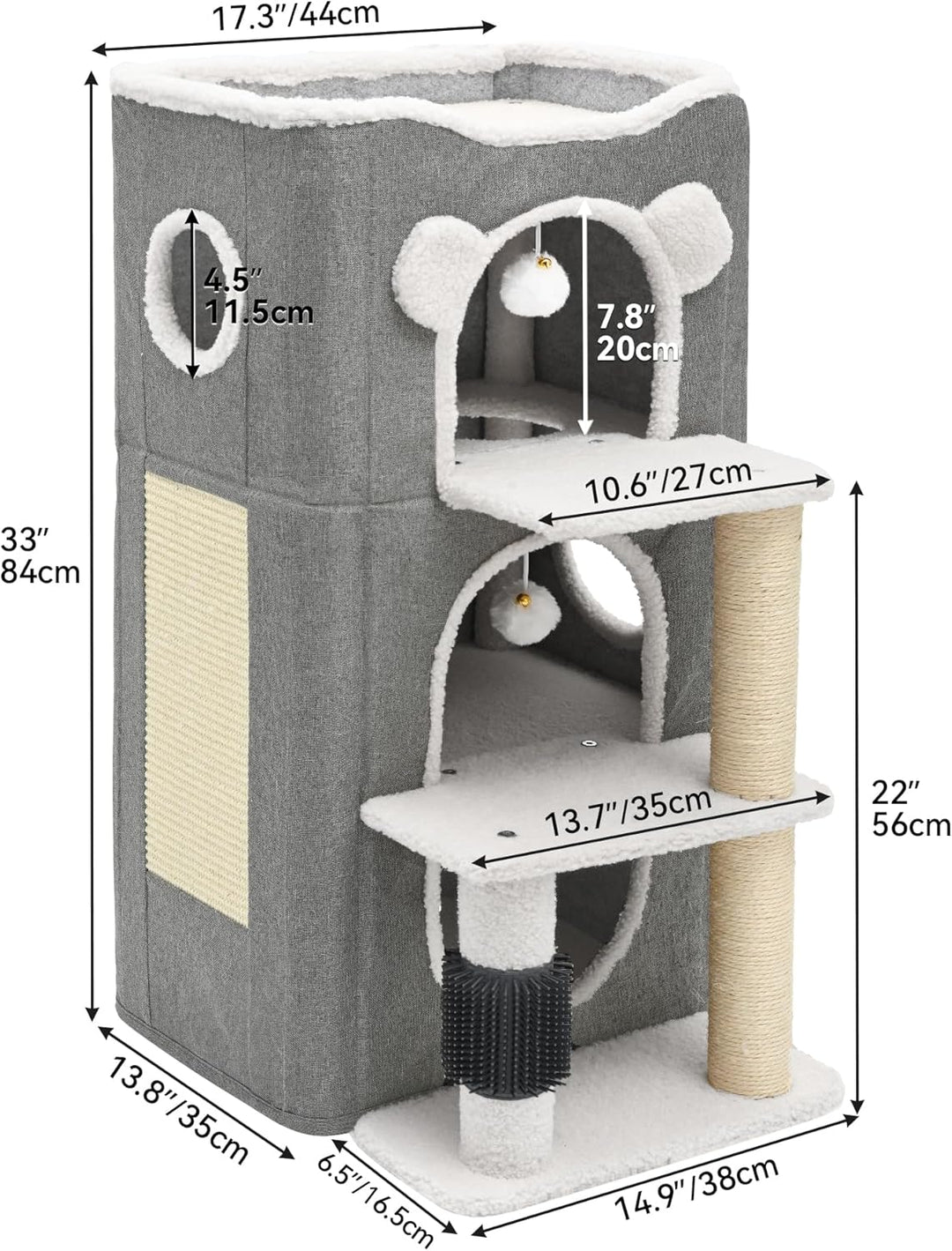 YITAHOME Katzenhaus, Katzenbetten für Hauskatzen, modernes Katzenhaus mit Highway-Höhle, Kratz- und