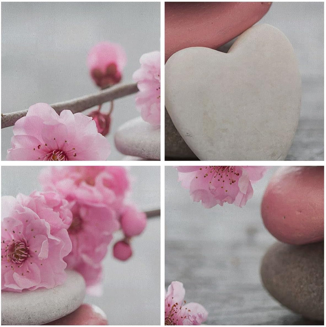 Bilder auf Leinwand 70x70cm Leinwandbild Yoga weiblich Blume Gesundheit Gross Wanddeko Bild Schlafzi