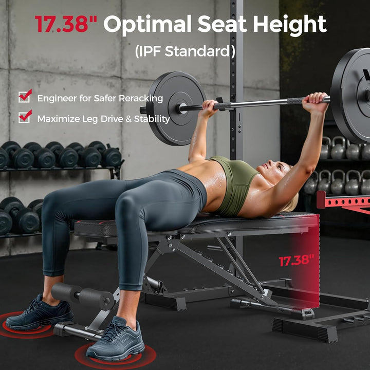 FLYBIRD Adjustable Bench,Utility Weight Bench for Full Body Workout- Multi-Purpose Foldable incline/