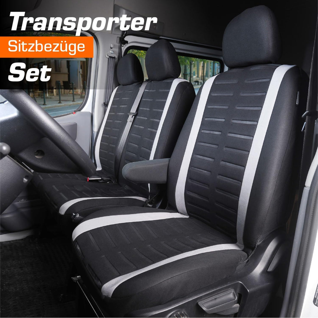 Upgrade4cars Transporter Autositzbezüge Set für die Vordersitze | Van Auto-Schonbezüge Universal in