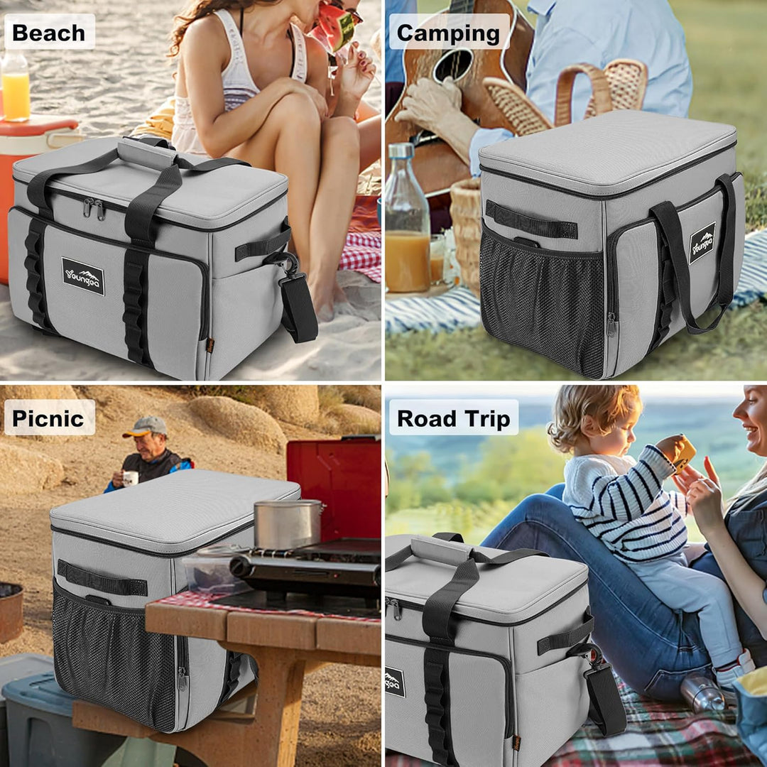 Kühltasche Faltbar, 30L Grosse Wasserdicht kühlbox Thermotasche, Isoliert Auslaufsicher Picknicktasc