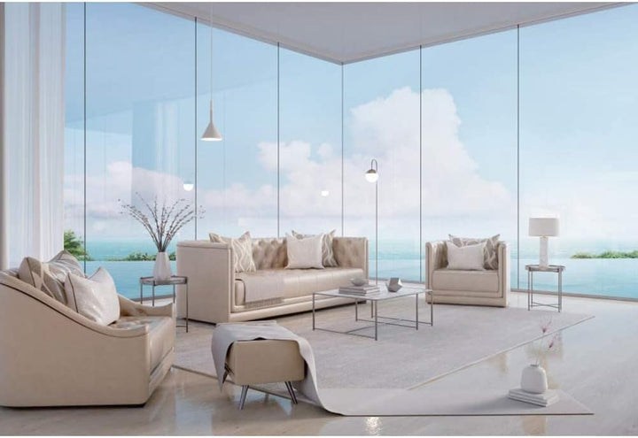 Renaiss 2.7x1.8m Moderne Luxus Meerblick Zimmer Fotografie Hintergrund Business Büro Strand Fenster