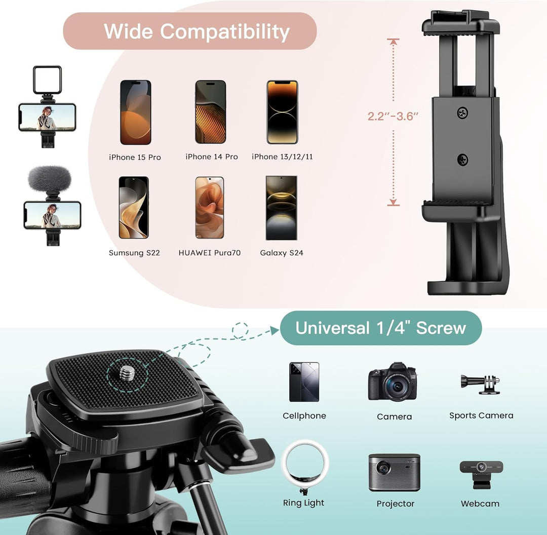 Victiv 2024 Upgrade Kamera Stativ, 172cm Verstellbares Camera Tripod, mehr Stabilität und Komfort, A