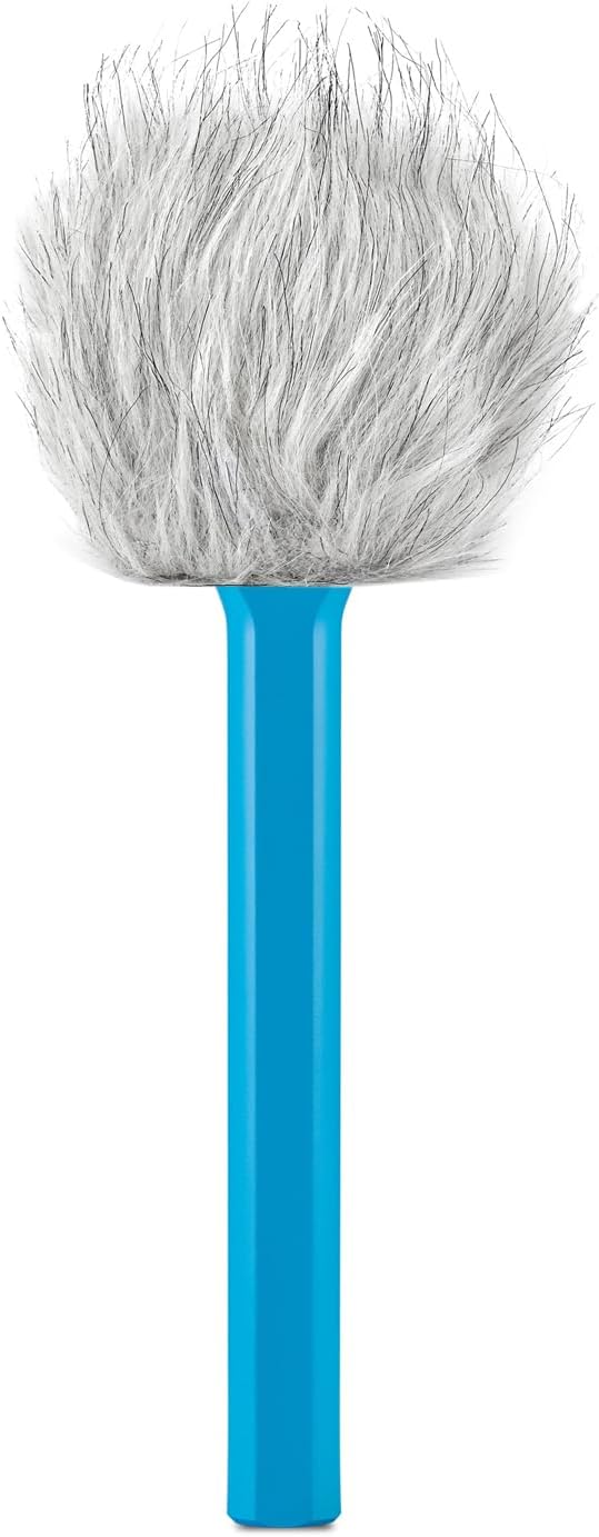 Rode Interview GO Handadapter für Wireless Sendemodule Blau mit keepdrum Fell-Windschutz, Blau