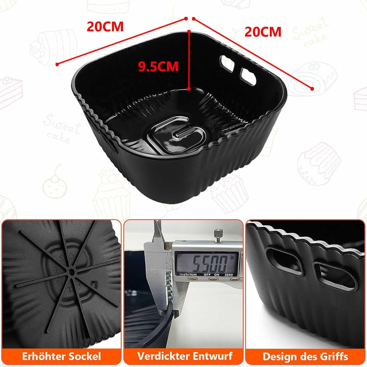 Goodpejine 9PCS 20CM Airfryer Zubehör Set für Philips 2000 Series 4,2L (NA229/00), Russell Hobbs L 4