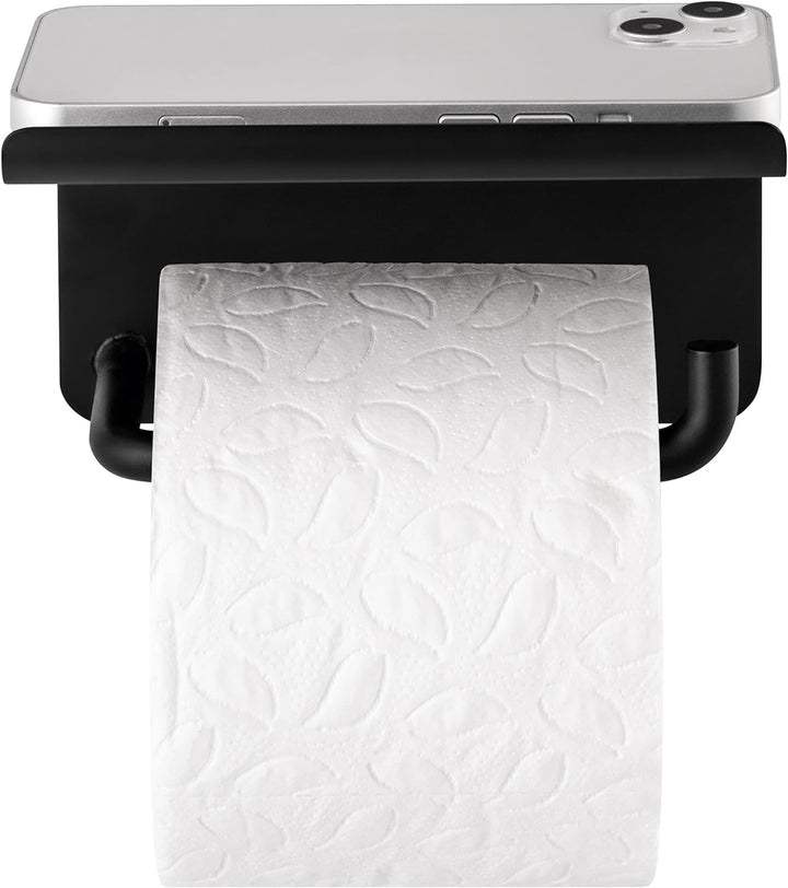 blomus Toilettenpapierhalter -MODO- mit Ablage Klopapierhalter für Badezimmer aus Edelstahl Schwarz