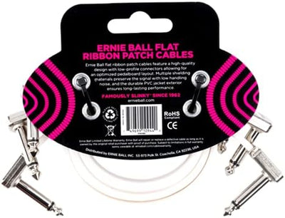 Ernie Ball Flachband-Patchkabel, 3er-Pack, 30 cm, Weiss Weiss 30,5 cm 3 Stück, Weiss 30,5 cm 3 Stück