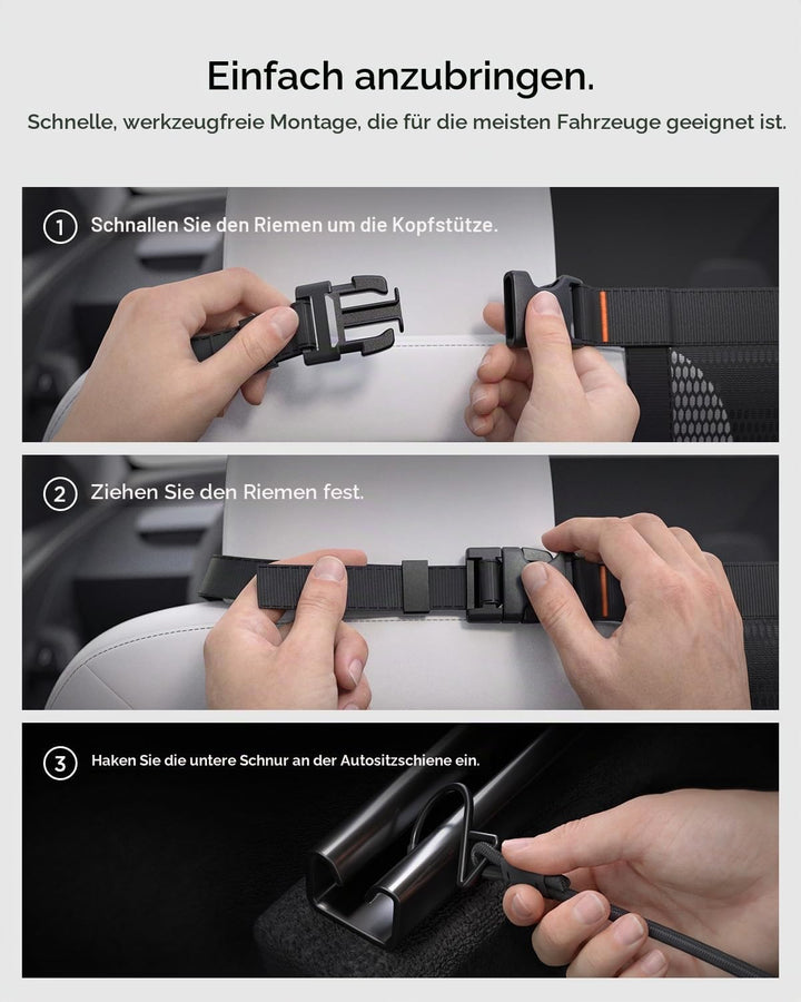 Spigen Tesla Model Y/3/X/S Hundegitter Auto, Tierbarriere mit Hartgitter &amp; Haken für Rücksitz-Trenne