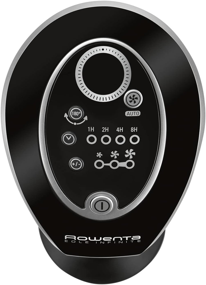 Rowenta Eole Infinite VU6670F0 Digitaler Turmventilator, schwarz/silber Turmventilator Einzeln, Turm