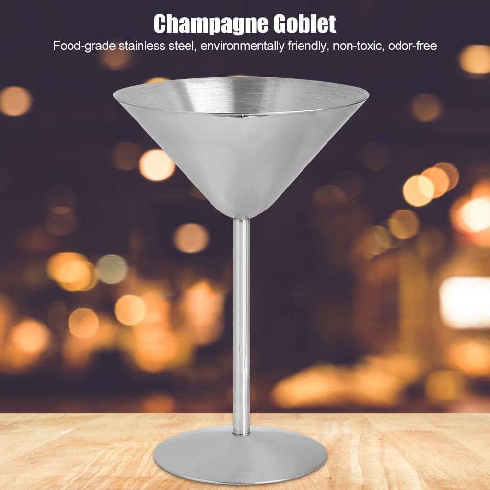 Edelstahl Cocktail-Gläser, 2 Stück Martini-Gläser Metall-Cocktailgläser, Edelstahl-Cocktailkelche, C
