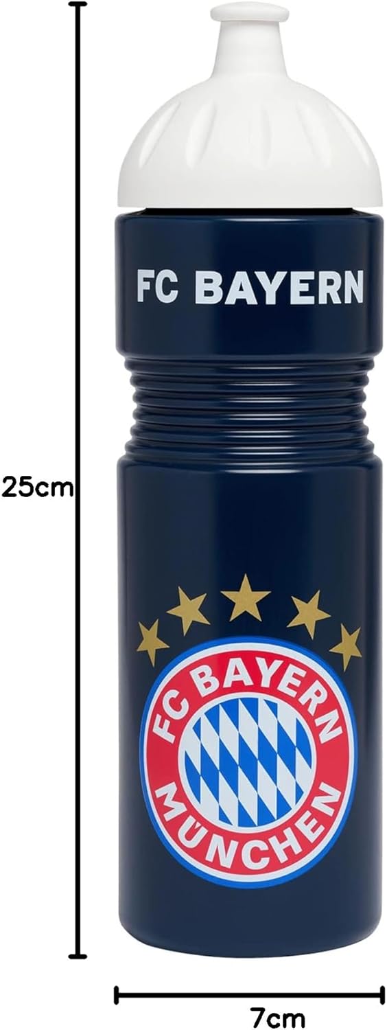 FC Bayern München Trinkflasche | Sporttrinkflasche | 0,75l Navy 700 ml, Navy 700 ml