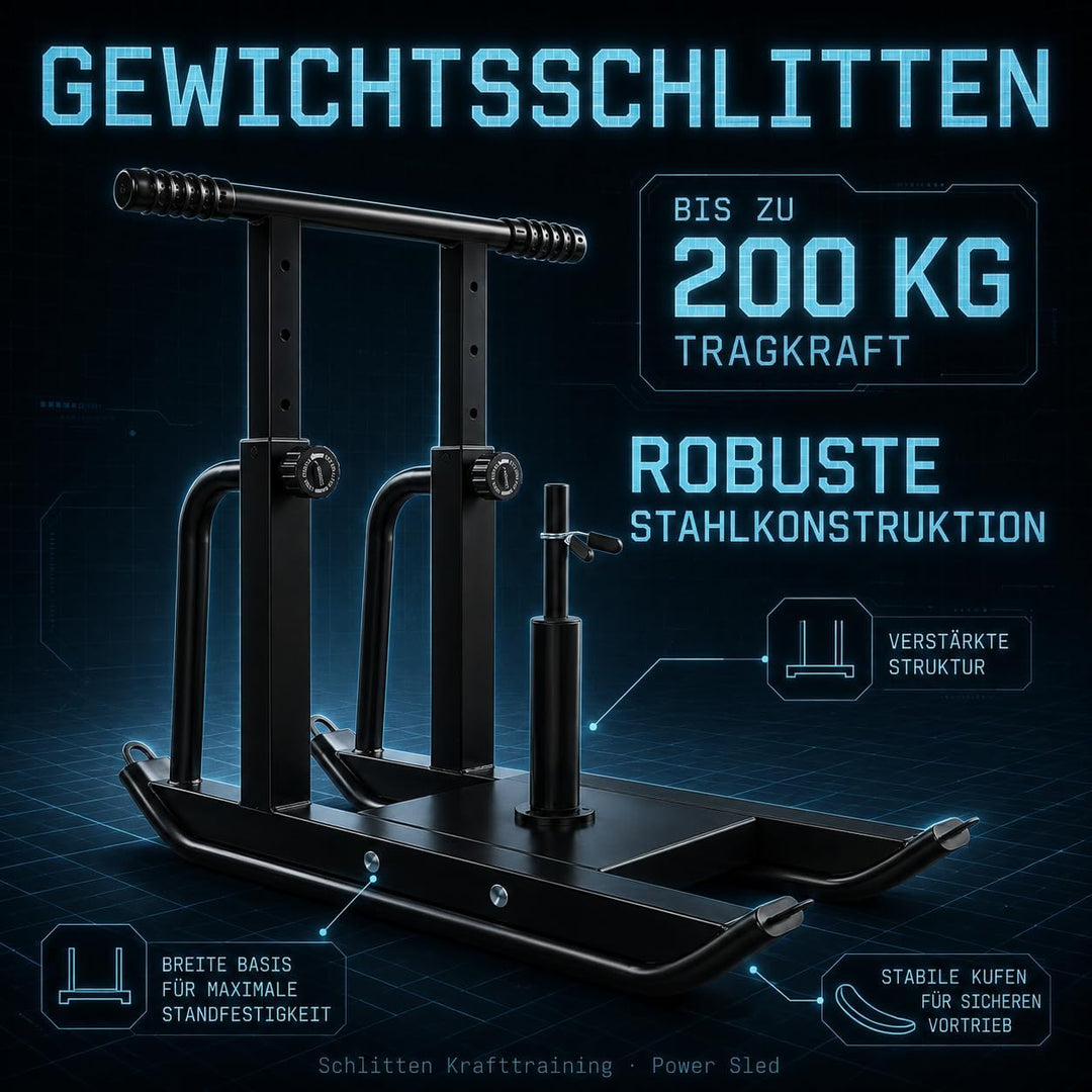 Gewichtsschlitten Kraftschlitten zur Verbesserung Der Geschwindigkeit | mit 5-Fach Verstellbarem Gri