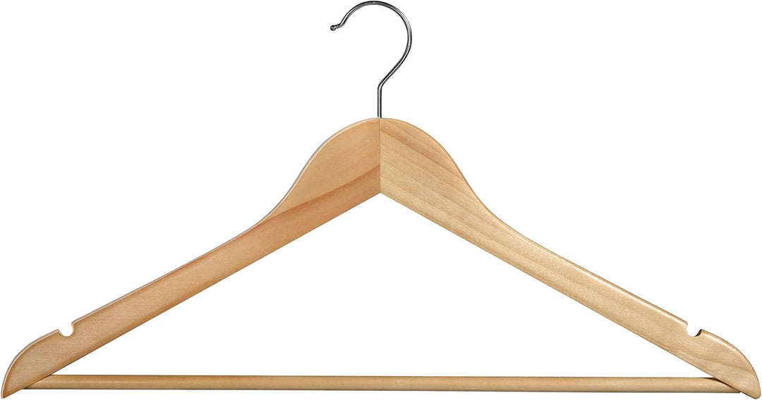 Ribelli Kleiderbügel Holz, 50 Stück, Anzugbügel Jackenbügel mit 360 Grad drehbarem Haken & runder Ho