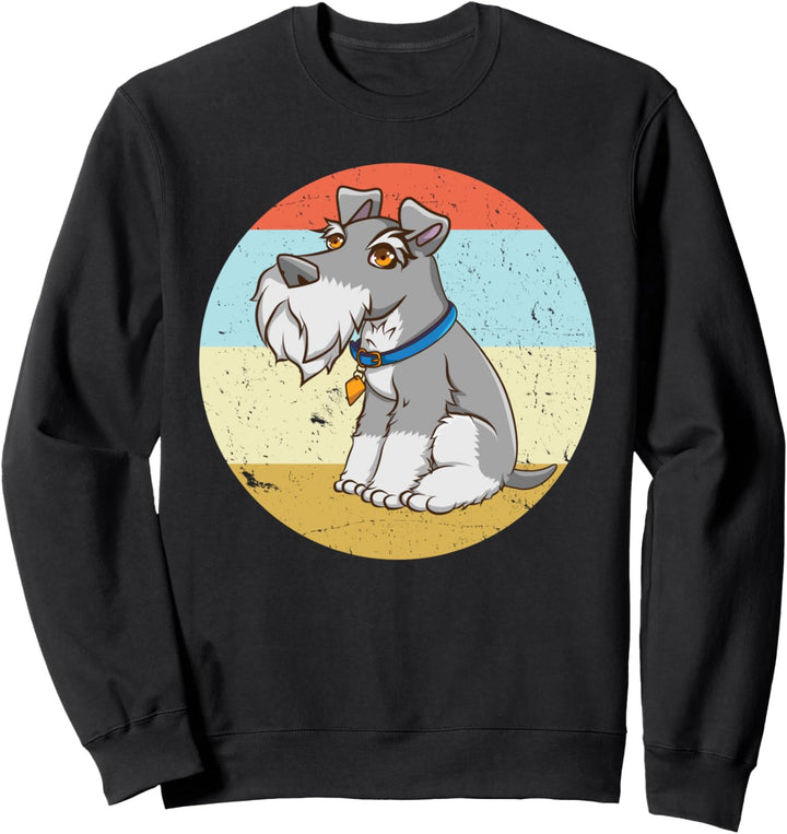 Zwergschnauzer Jahrgangsschnauzer Retro-Kreis Sweatshirt