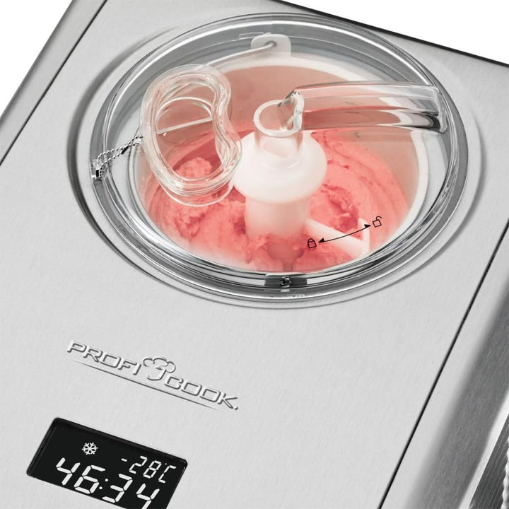 Profi Cook PC-ICM 1091 Eismaschine (3 in 1 für Speiseeis, Frozen Joghurt und Sorbet, Kompressor-Kühl