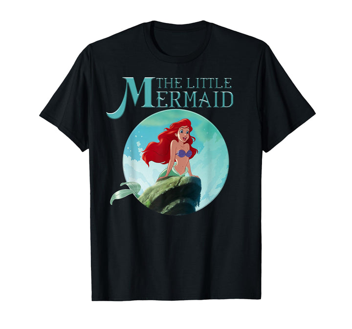 Mens Disney Little Mermaid Ariel Splash Rock Graphic T-Shirt Medium Pink