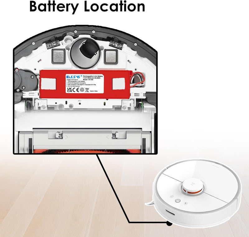 BLESYS 6900mAh Staubsaugerakku für Xiaomi Roborock S5, S5 Max, S6, S6 Maxv, S7 14,4V 99,36Wh