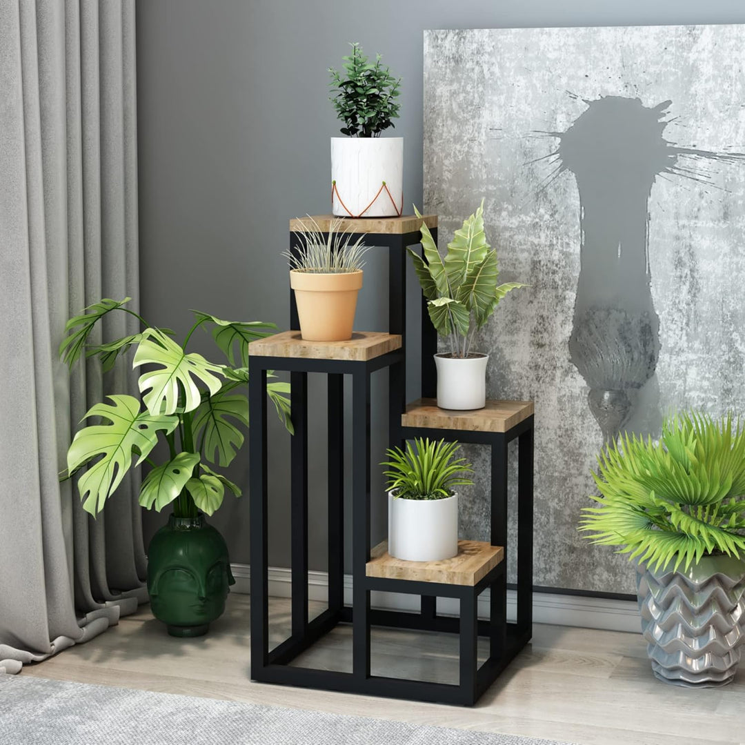 [en.casa] Blumentreppe Ameland Pflanzenständer Pflanzentreppe indoor Blumenständer Pflanzenregal Met