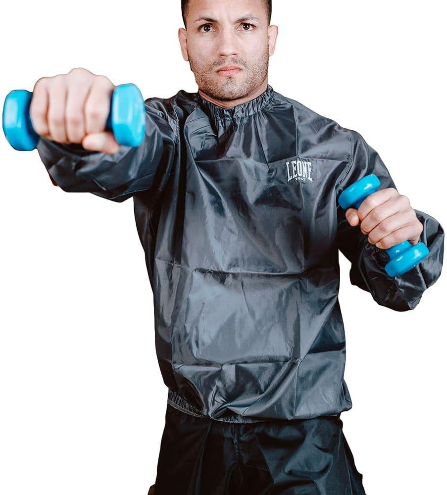 LEONE 1947 Saunaanzug Schwitzanzug für Kampfsport Boxen MMA Kickboxen zum Gewicht machen, S-M
