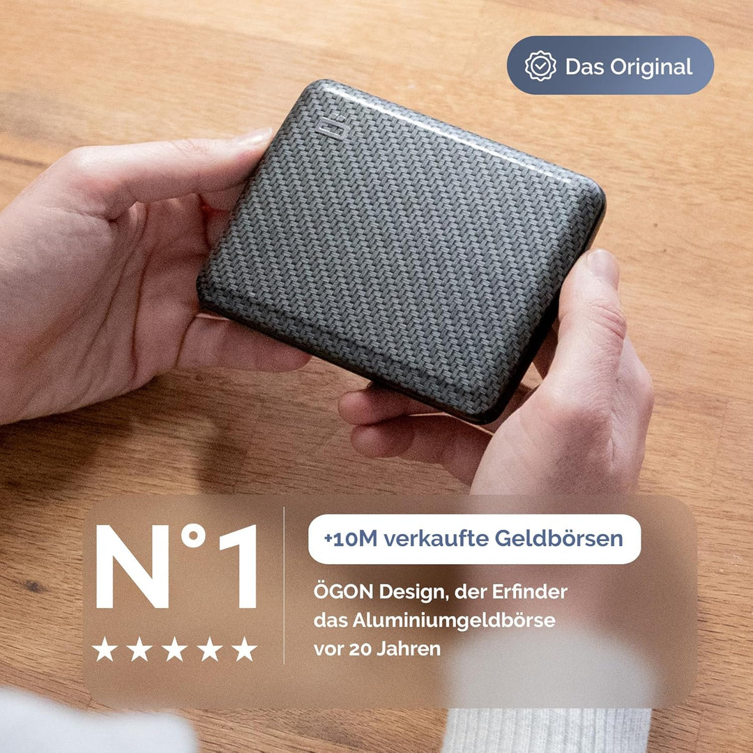 ÖGON -DESIGNS- V2 Smart Case Large - Aluminium Geldbörse - RFID Blockierung Kartenhalter - Kapazität