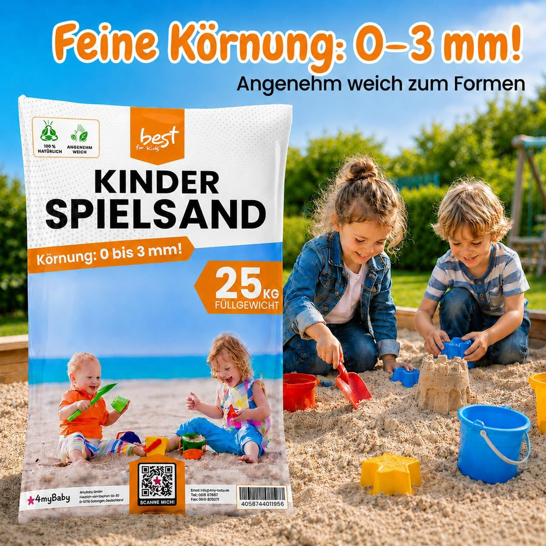 Spielsand 25kg | Quarz Sand für Sandkasten | Kinder Sand | Dekosand | Spielsand für Sandkasten | Kei