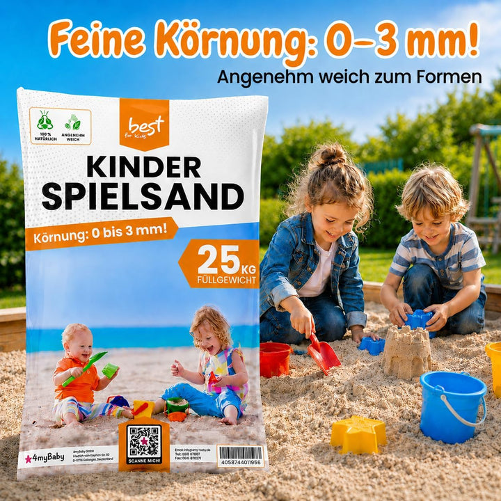 Spielsand 25kg | Quarz Sand für Sandkasten | Kinder Sand | Dekosand | Spielsand für Sandkasten | Kei
