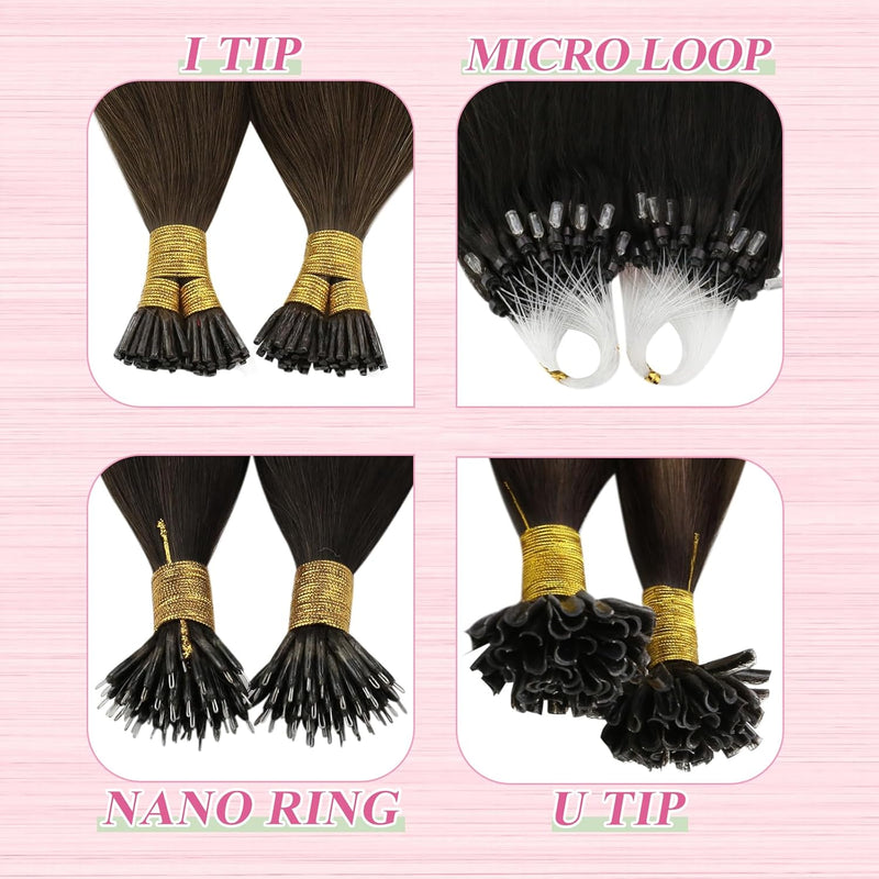 YoungSee Bonding Extensions Echthaar Balayage Keratin Bondings Echthaar 45cm Extensions Echthaar Bon