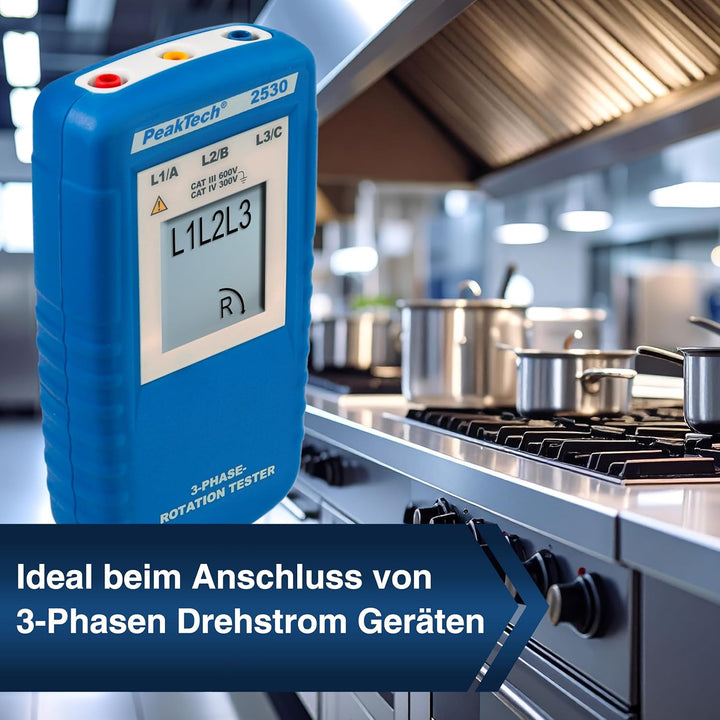 PeakTech 2530, 3-Phasen-Drehrichtungsanzeiger Single, Single