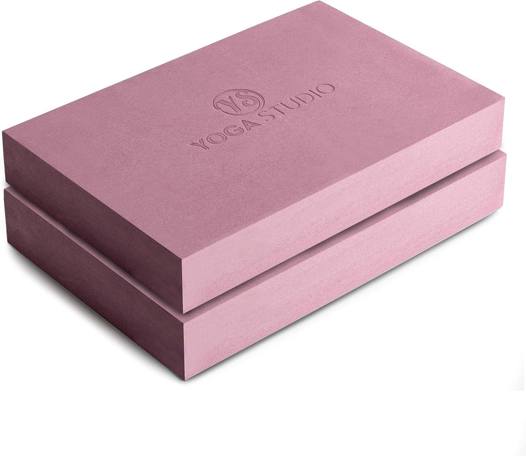 Yoga Studio Yoga-Block, 30 cm x 20 cm x 5 cm, rutschfester EVA-Block, Doppelpack, leichtes Übungszub