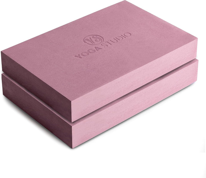 Yoga Studio Yoga-Block, 30 cm x 20 cm x 5 cm, rutschfester EVA-Block, Doppelpack, leichtes Übungszub