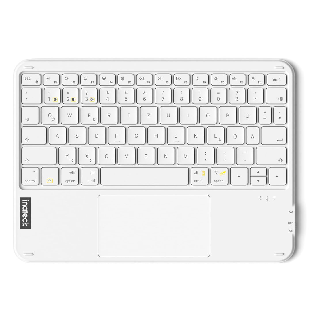Inateck Tablet Keyboard with Touchpad, Ultralight Keyboard Wireless QWERTZ German with Trackpad, Com