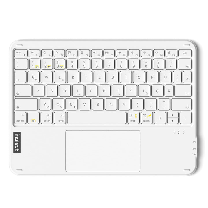 Inateck Tablet Keyboard with Touchpad, Ultralight Keyboard Wireless QWERTZ German with Trackpad, Com