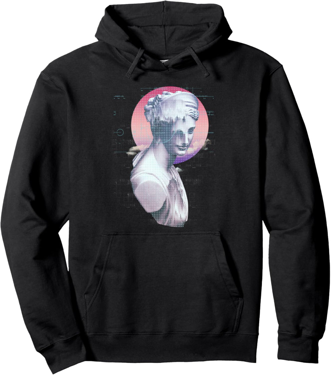 Retro Sculpture Greek - Sad Aesthetic Edgy Streetwear Pullover Hoodie