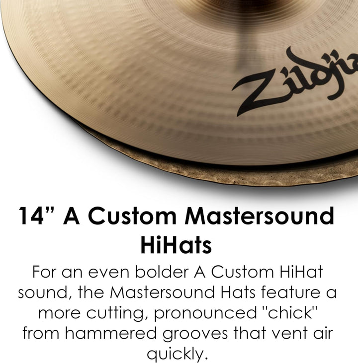 Zildjian A Custom Series - 14" Mastersound Hi-Hat Cymbals - Pair 14 Zoll Pair, 14 Zoll Pair